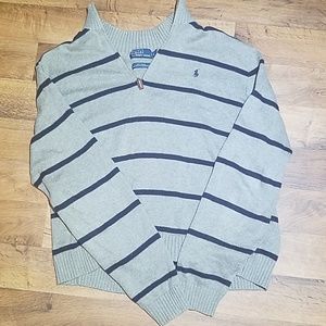 Polo by Ralph Lauren grey and blue striped Sweater